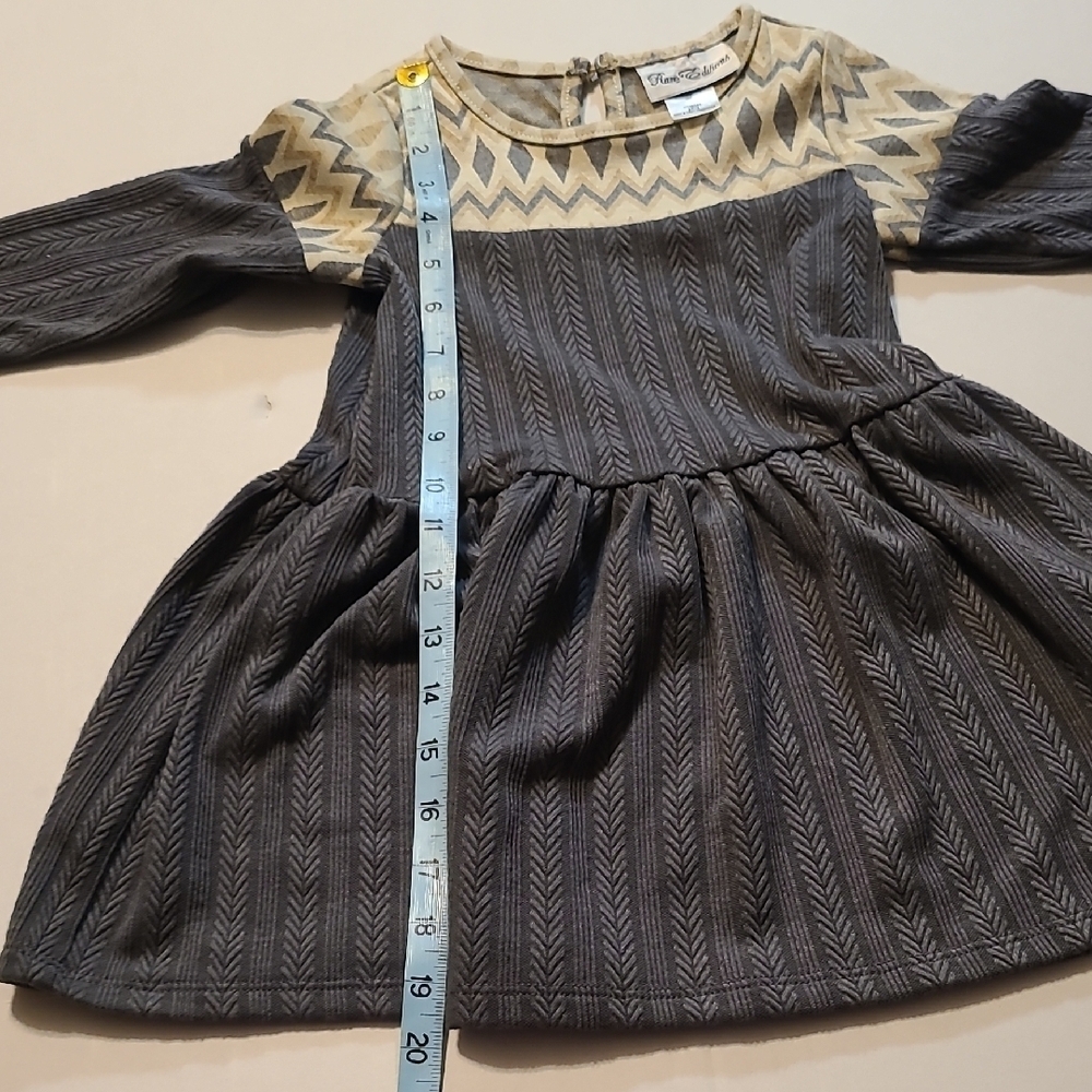 Rare Editions Stylish Comfy Casual Girls Dress - Gray/Cream NWT 3T/3 - Picture 8 of 12